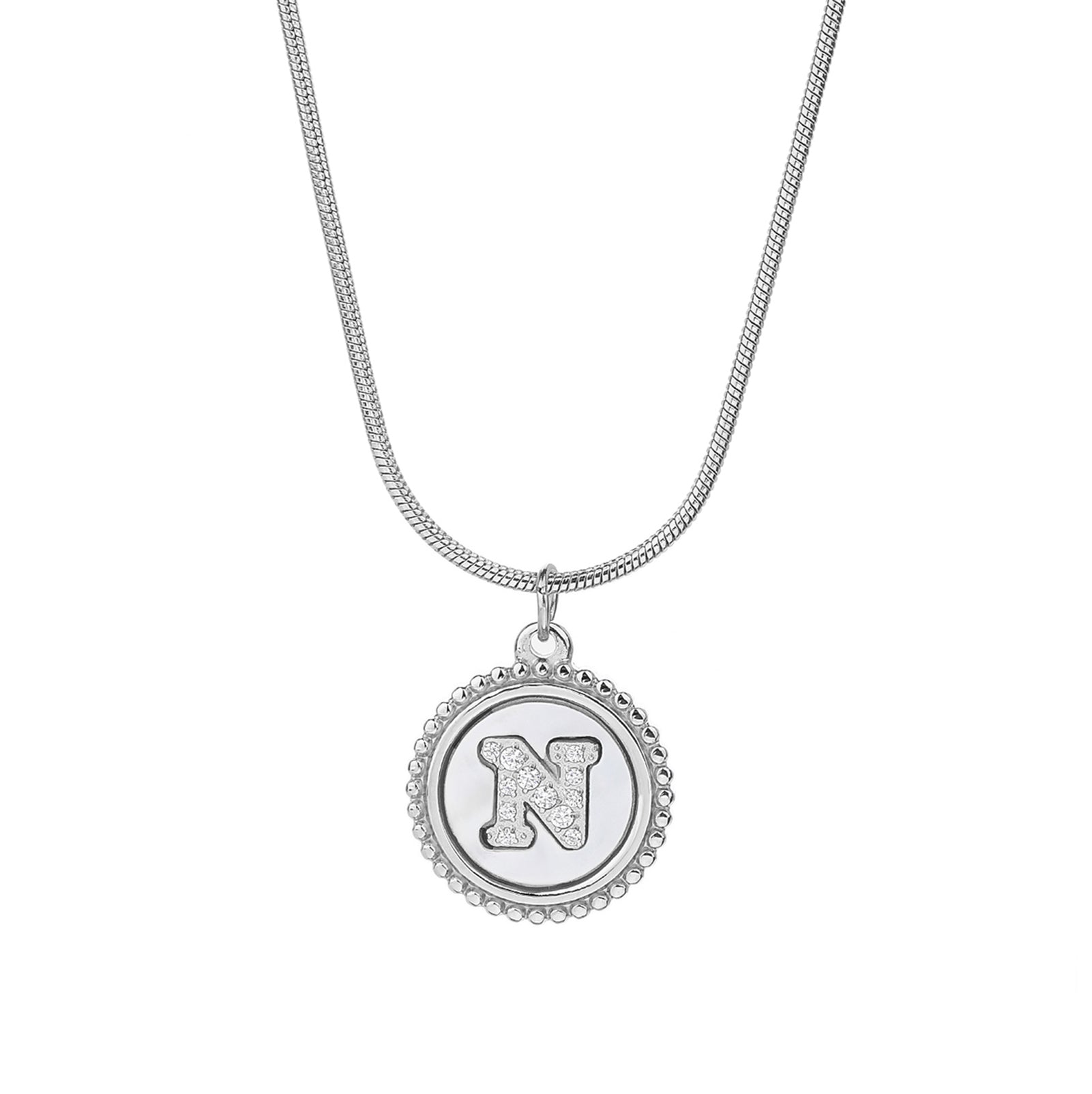 Personalized Gold Necklace for Women - Non-Tarnish Stainless Steel Initial Pendant Necklace Mother-of-Pearl and Zirconia Inlay - Custom Name Jewelry for Her - YUZENG-jewelrystore.com