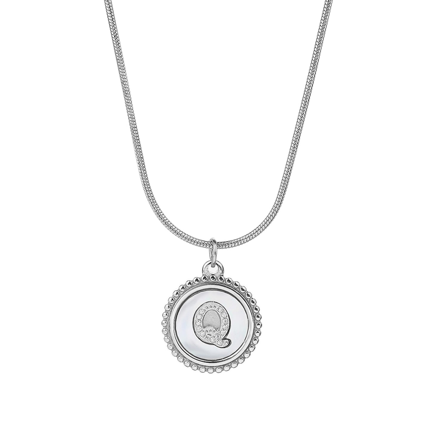 Personalized Gold Necklace for Women - Non-Tarnish Stainless Steel Initial Pendant Necklace Mother-of-Pearl and Zirconia Inlay - Custom Name Jewelry for Her - YUZENG-jewelrystore.com