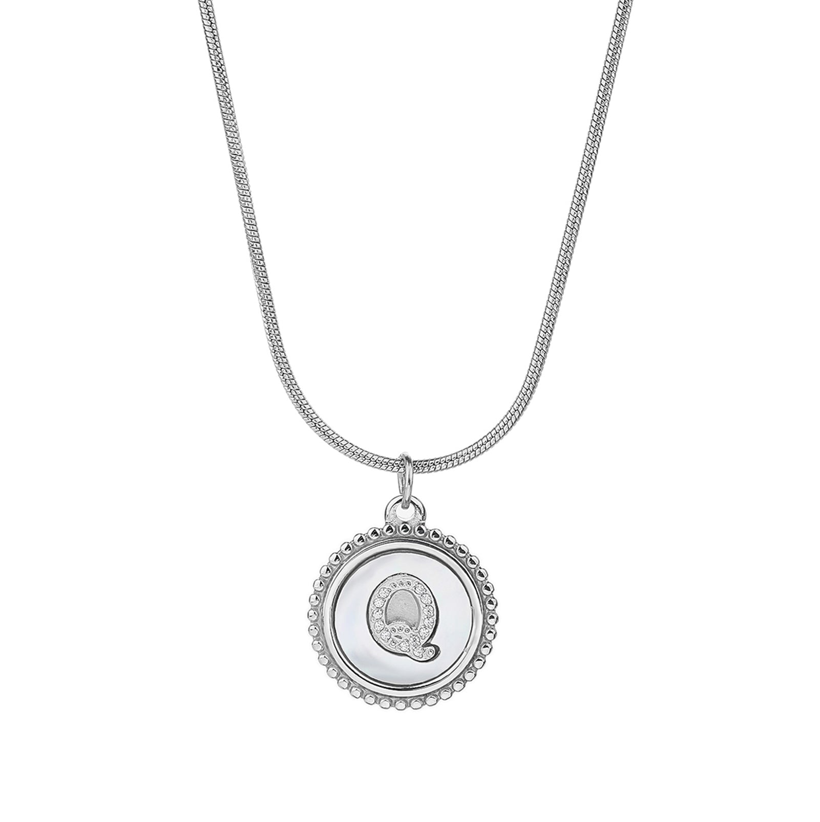 Personalized Gold Necklace for Women - Non-Tarnish Stainless Steel Initial Pendant Necklace Mother-of-Pearl and Zirconia Inlay - Custom Name Jewelry for Her - YUZENG-jewelrystore.com