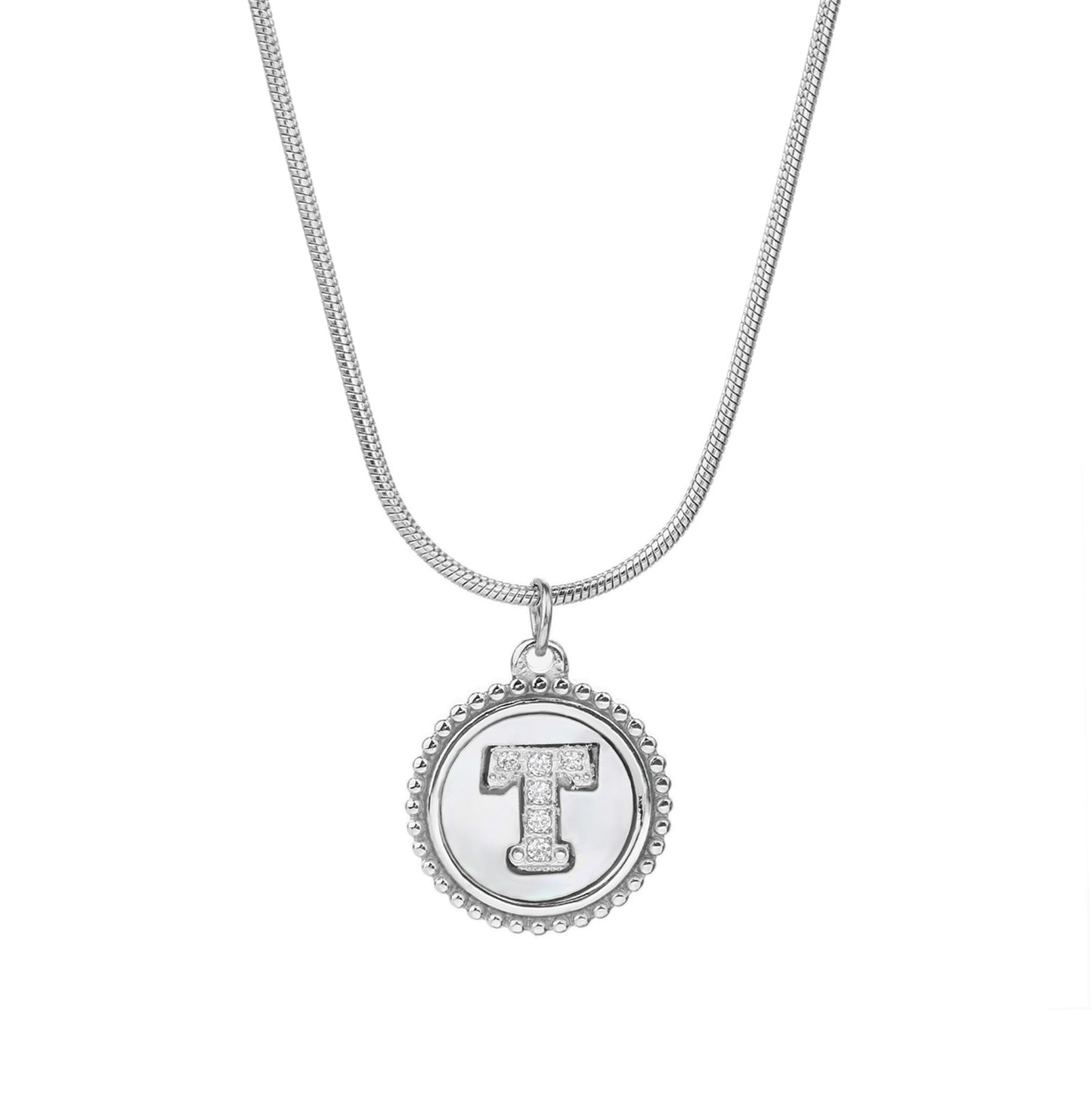 Personalized Gold Necklace for Women - Non-Tarnish Stainless Steel Initial Pendant Necklace Mother-of-Pearl and Zirconia Inlay - Custom Name Jewelry for Her - YUZENG-jewelrystore.com