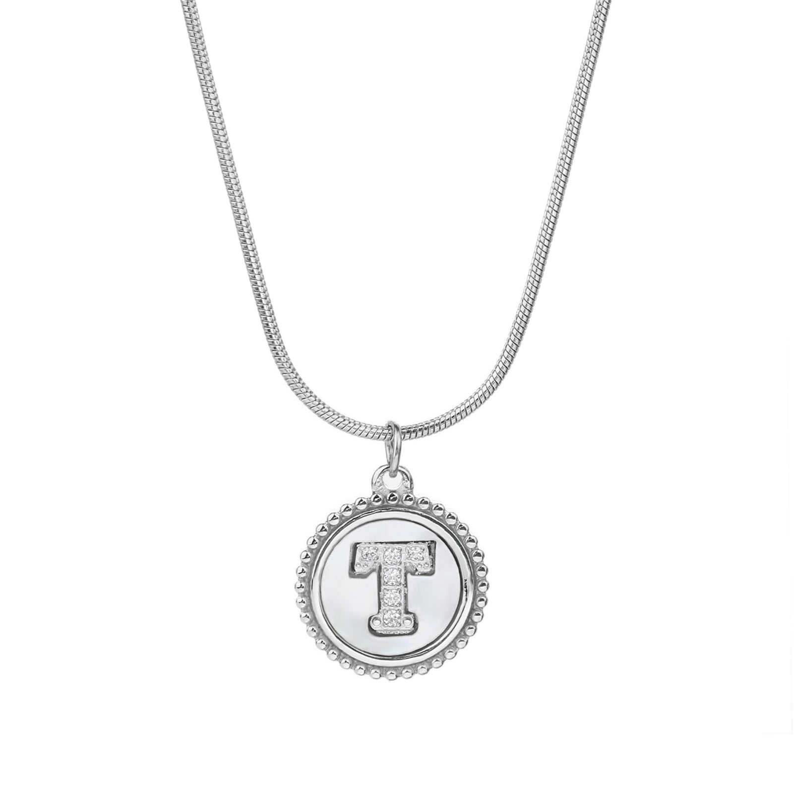 Personalized Gold Necklace for Women - Non-Tarnish Stainless Steel Initial Pendant Necklace Mother-of-Pearl and Zirconia Inlay - Custom Name Jewelry for Her - YUZENG-jewelrystore.com