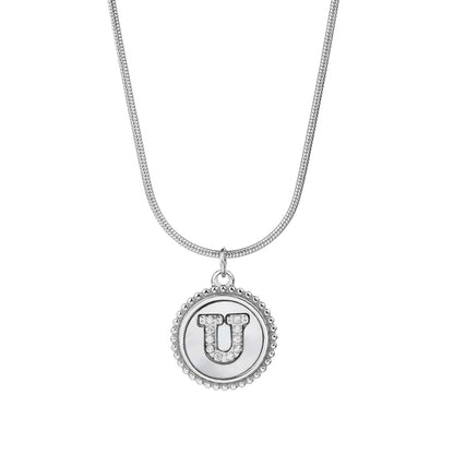 Personalized Gold Necklace for Women - Non-Tarnish Stainless Steel Initial Pendant Necklace Mother-of-Pearl and Zirconia Inlay - Custom Name Jewelry for Her - YUZENG-jewelrystore.com
