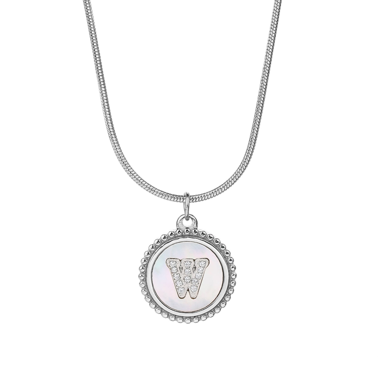 Personalized Gold Necklace for Women - Non-Tarnish Stainless Steel Initial Pendant Necklace Mother-of-Pearl and Zirconia Inlay - Custom Name Jewelry for Her - YUZENG-jewelrystore.com