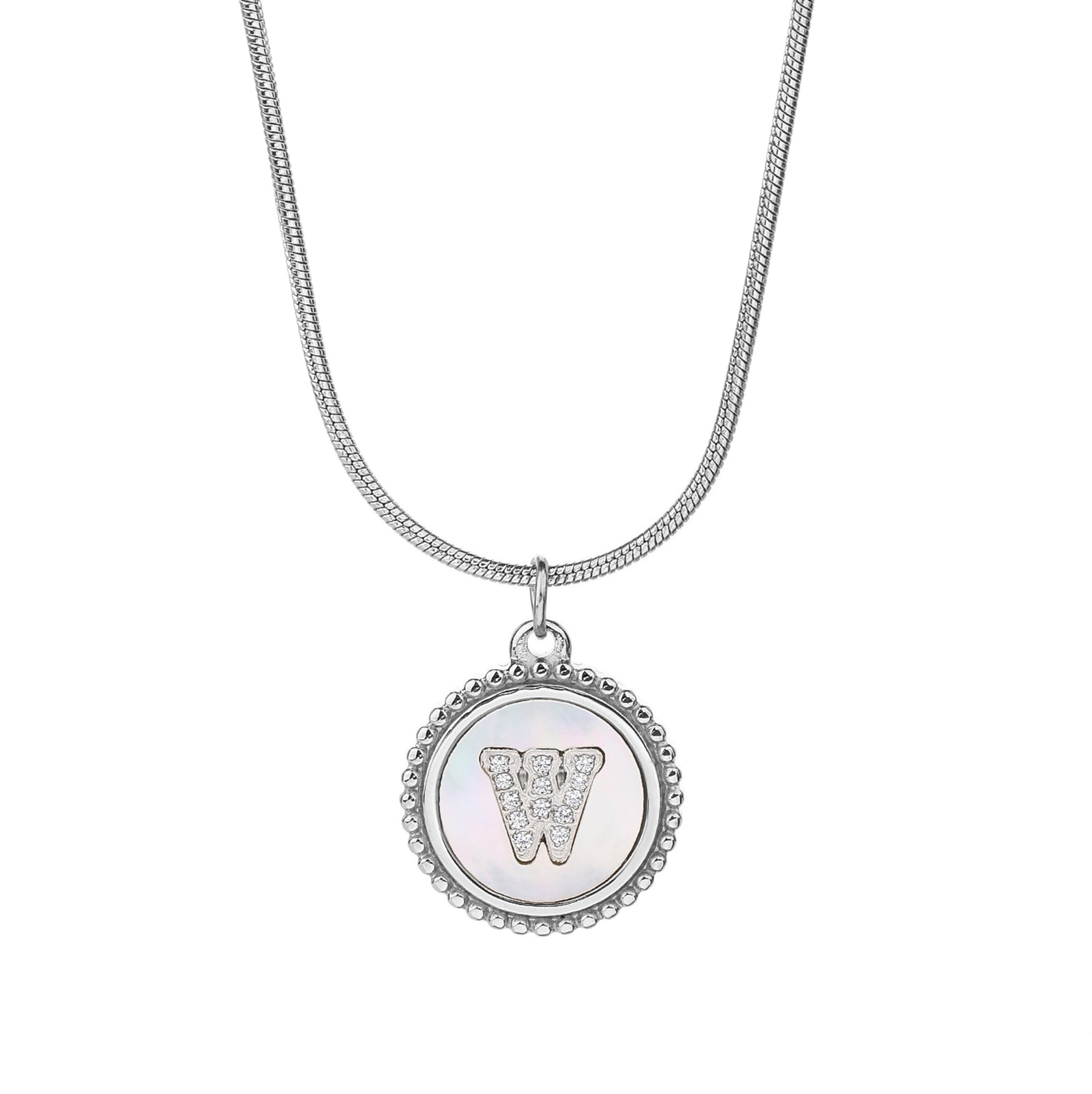 Personalized Gold Necklace for Women - Non-Tarnish Stainless Steel Initial Pendant Necklace Mother-of-Pearl and Zirconia Inlay - Custom Name Jewelry for Her - YUZENG-jewelrystore.com