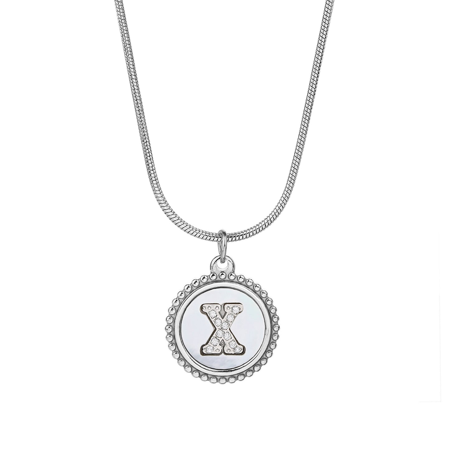 Personalized Gold Necklace for Women - Non-Tarnish Stainless Steel Initial Pendant Necklace Mother-of-Pearl and Zirconia Inlay - Custom Name Jewelry for Her - YUZENG-jewelrystore.com