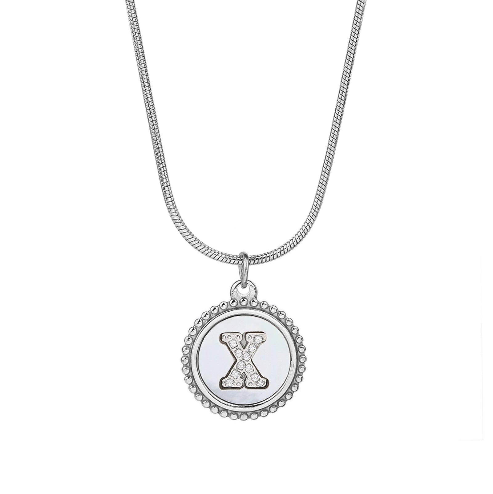 Personalized Gold Necklace for Women - Non-Tarnish Stainless Steel Initial Pendant Necklace Mother-of-Pearl and Zirconia Inlay - Custom Name Jewelry for Her - YUZENG-jewelrystore.com