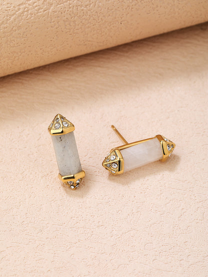 Stainless Steel Vintage Crystal Column Women's Earrings - YUZENG-jewelrystore.com