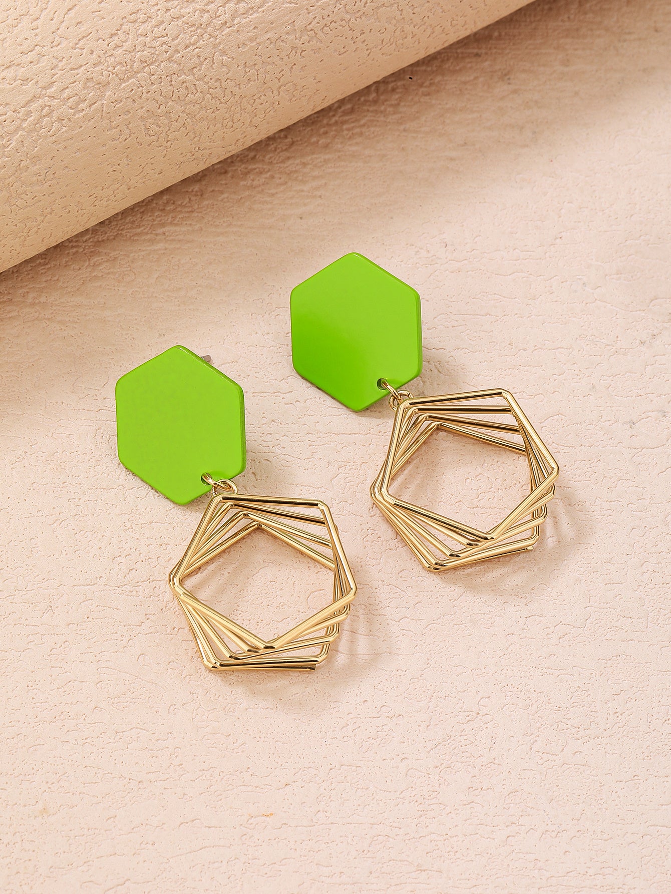 Stainless steel stylish painted geometric earrings - YUZENG-jewelrystore.com