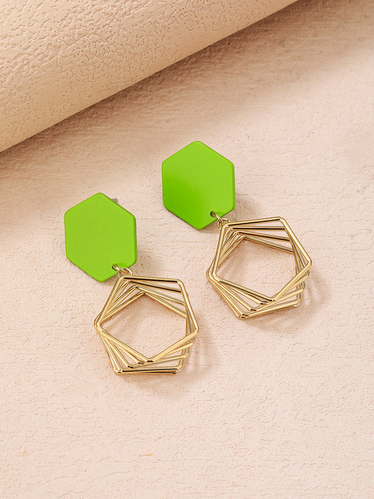 Stainless steel stylish painted geometric earrings - YUZENG-jewelrystore.com