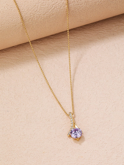 Stainless Steel Fashion Zircon Women's Pendant Necklace - YUZENG-jewelrystore.com
