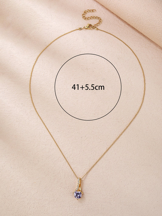 Stainless Steel Fashion Zircon Women's Pendant Necklace - YUZENG-jewelrystore.com