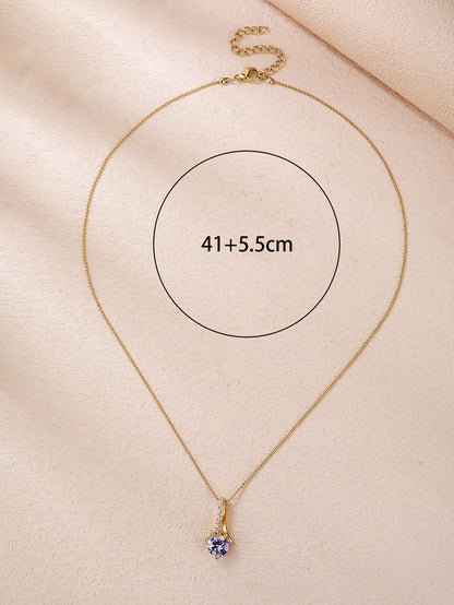 Stainless Steel Fashion Zircon Women's Pendant Necklace - YUZENG-jewelrystore.com