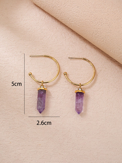 Stainless Steel Vintage Crystal Column Women's Earrings - YUZENG-jewelrystore.com