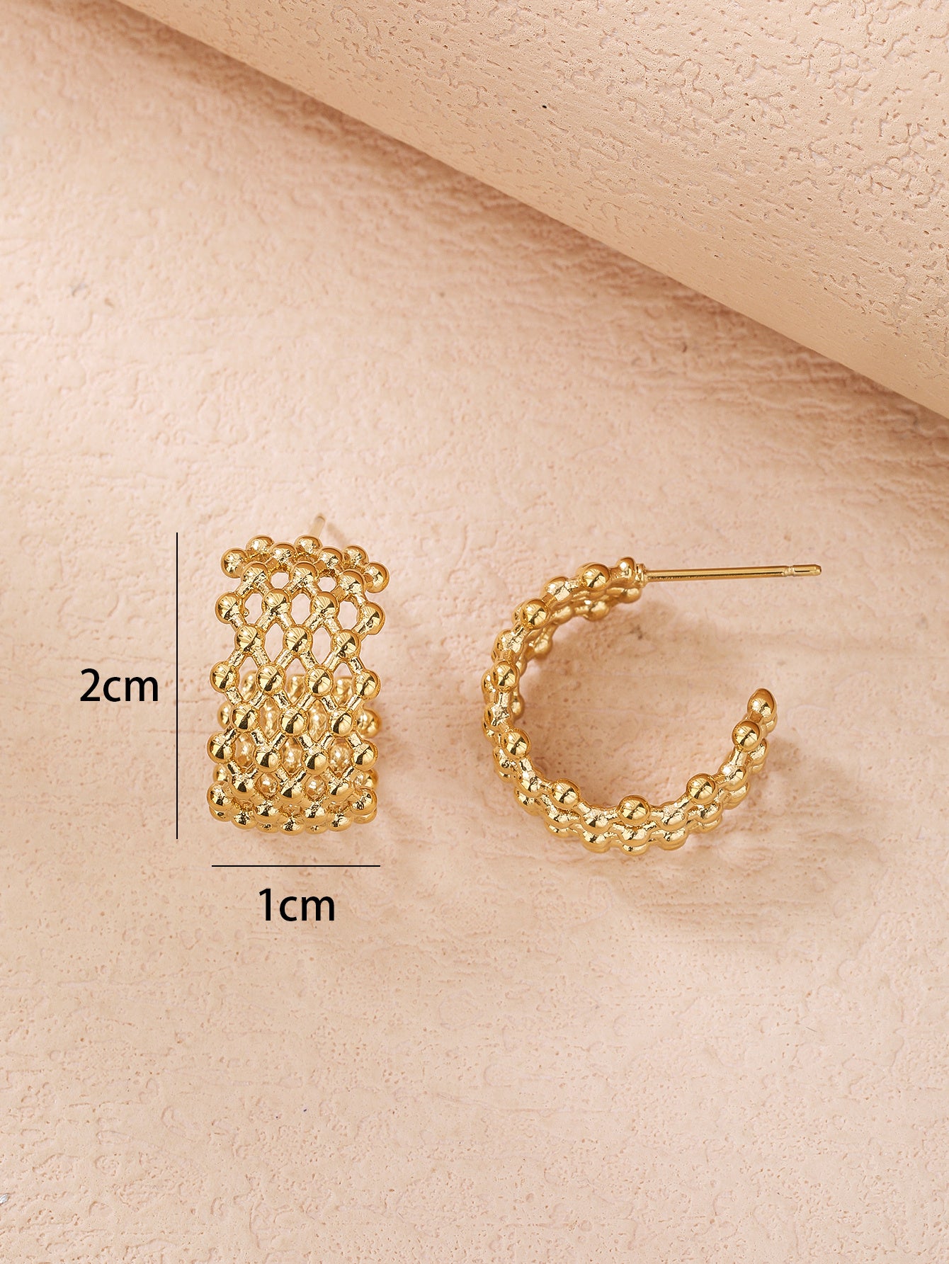 Stainless Steel Retro Irregular Grid Women's Earrings - YUZENG-jewelrystore.com