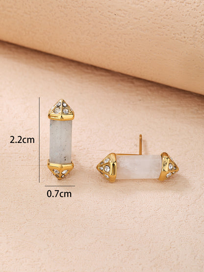 Stainless Steel Vintage Crystal Column Women's Earrings - YUZENG-jewelrystore.com