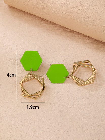 Stainless steel stylish painted geometric earrings - YUZENG-jewelrystore.com