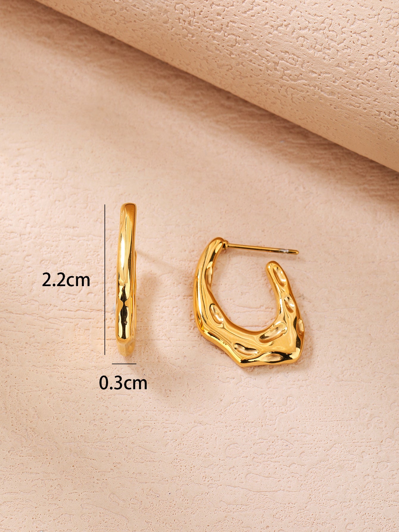 Stainless steel stylish glossy geometric texture earrings - YUZENG-jewelrystore.com