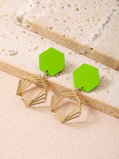 Stainless steel stylish painted geometric earrings - YUZENG-jewelrystore.com