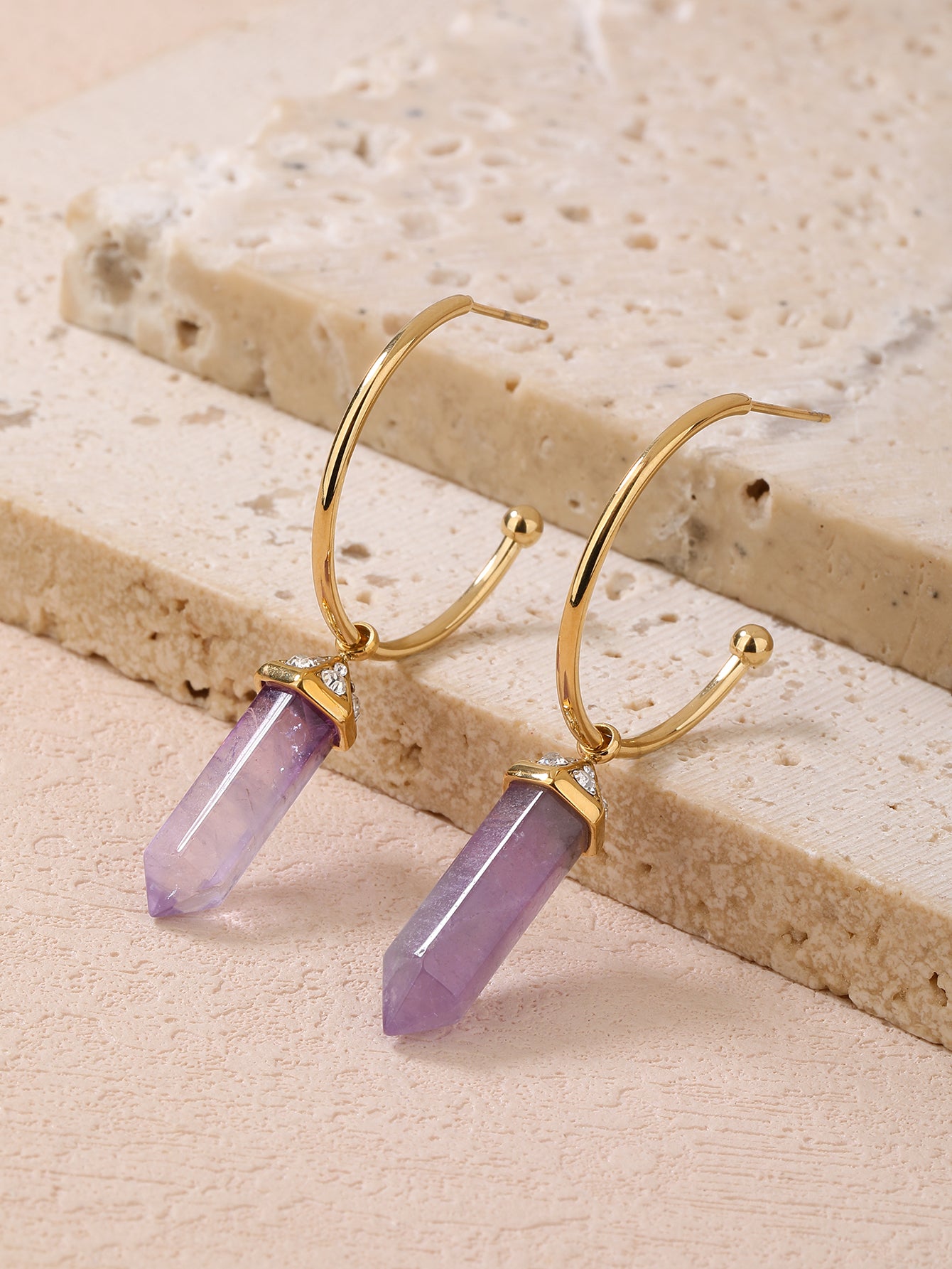 Stainless Steel Vintage Crystal Column Women's Earrings - YUZENG-jewelrystore.com