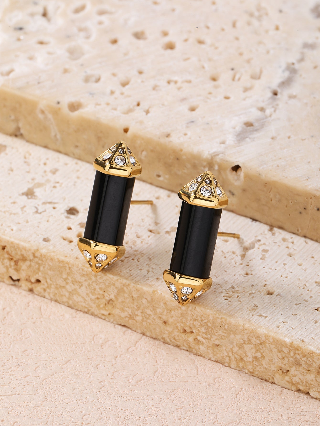 Stainless Steel Vintage Crystal Column Women's Earrings - YUZENG-jewelrystore.com