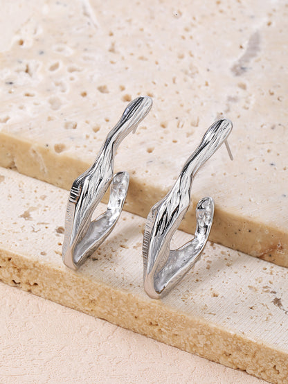 Stainless Steel Twist Earrings for Women - YUZENG-jewelrystore.com