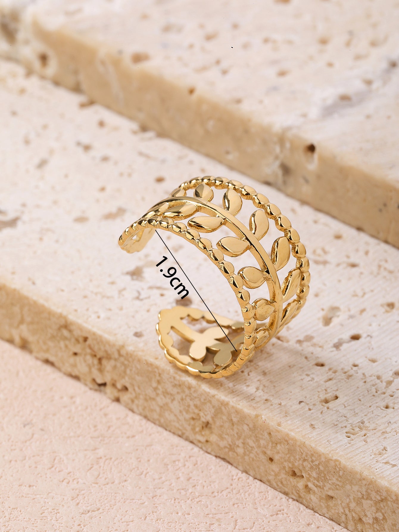 Fashion stainless steel 18k vintage open ring - YUZENG-jewelrystore.com