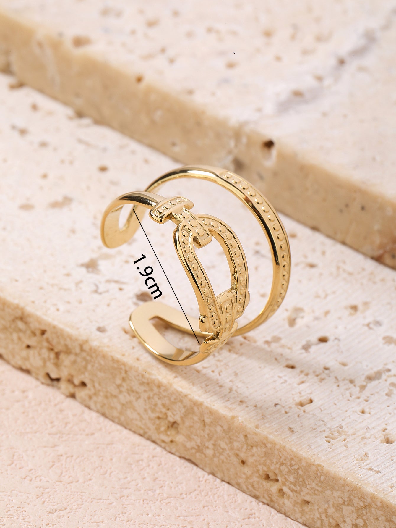 Fashion stainless steel 18k vintage open ring - YUZENG-jewelrystore.com