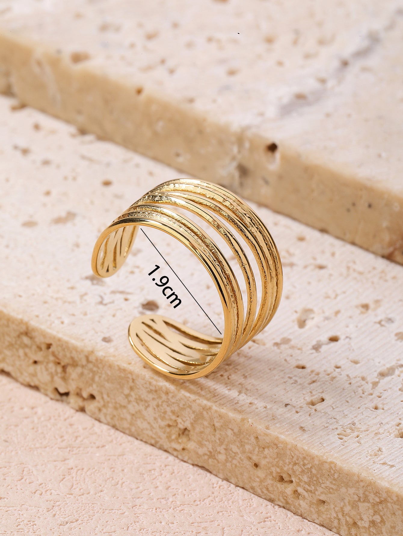 Fashion stainless steel 18k vintage open ring - YUZENG-jewelrystore.com