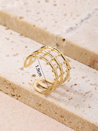 Fashion stainless steel 18k vintage open ring - YUZENG-jewelrystore.com