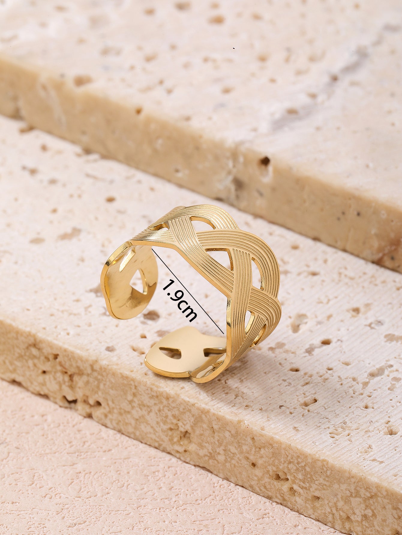 Fashion stainless steel 18k vintage open ring - YUZENG-jewelrystore.com