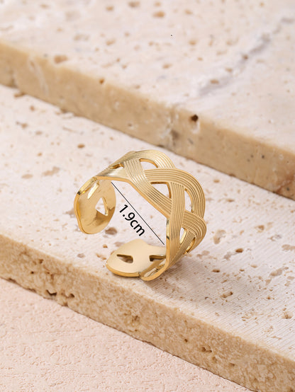 Fashion stainless steel 18k vintage open ring - YUZENG-jewelrystore.com