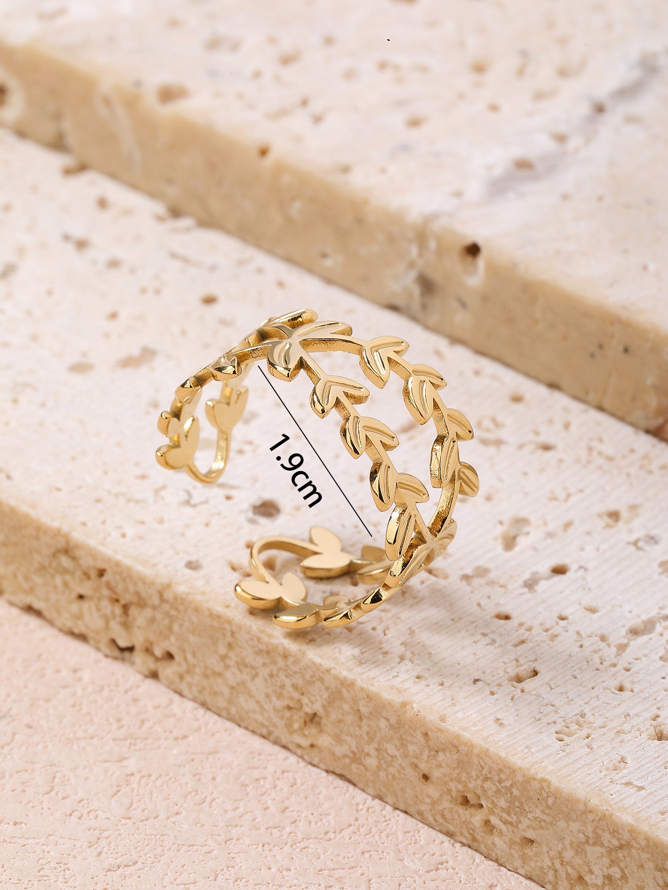 Fashion stainless steel 18k vintage open ring - YUZENG-jewelrystore.com