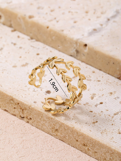 Fashion stainless steel 18k vintage open ring - YUZENG-jewelrystore.com