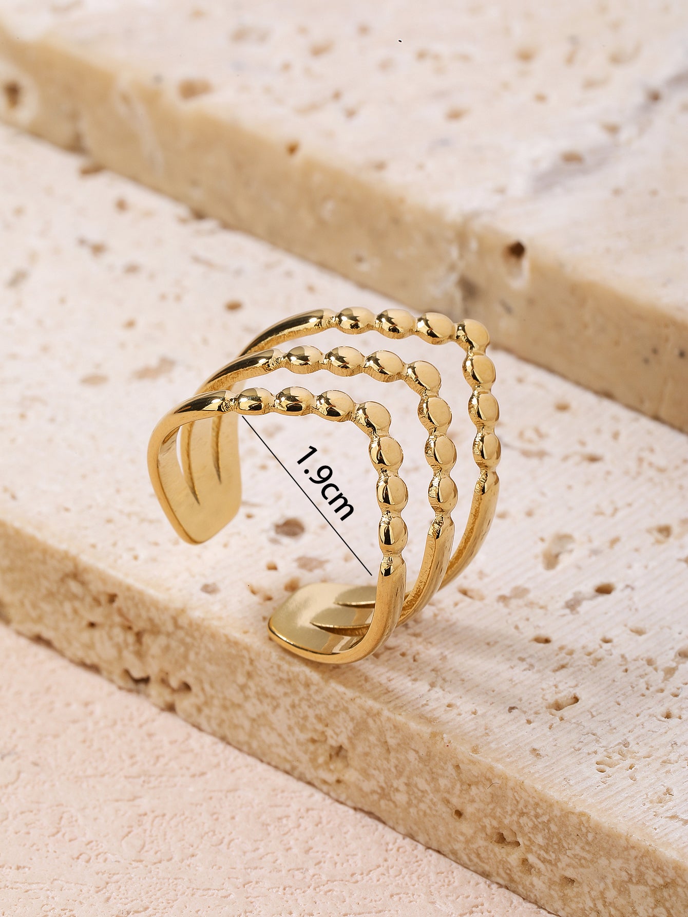 Fashion stainless steel 18k vintage open ring - YUZENG-jewelrystore.com