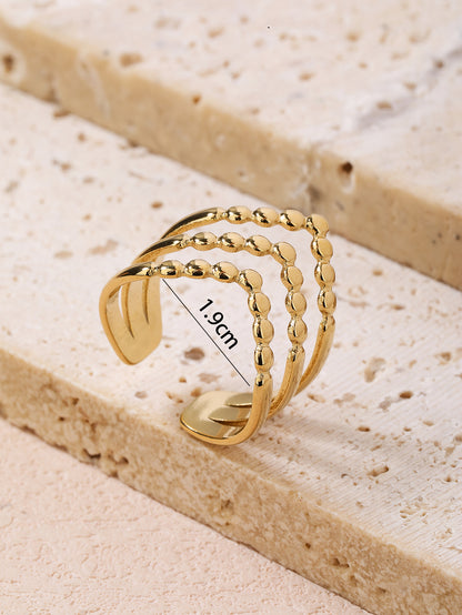 Fashion stainless steel 18k vintage open ring - YUZENG-jewelrystore.com