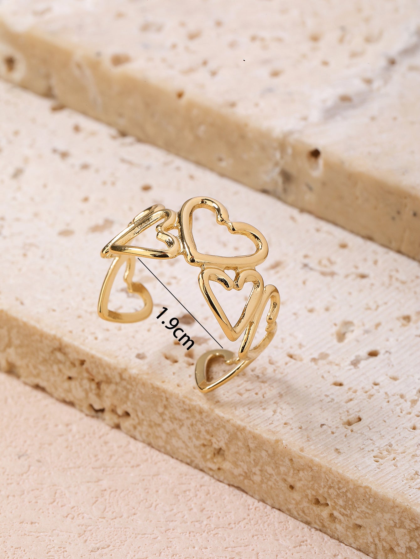 Stainless Steel 18K Gold Plated Open Heart Ring - Personalized, Fashionable, and Versatile Summer Style - Perfect for Everyday Looks! - YUZENG-jewelrystore.com