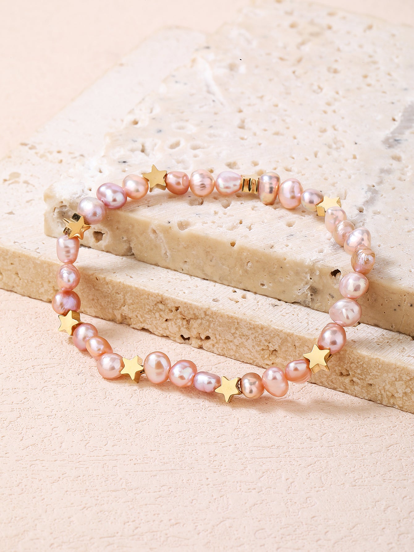 Adjustable Elastic Pink Freshwater Pearl Star Element Bracelet - Personalized, Fashionable, and Versatile Summer Style - Perfect for Everyday Looks! - YUZENG-jewelrystore.com