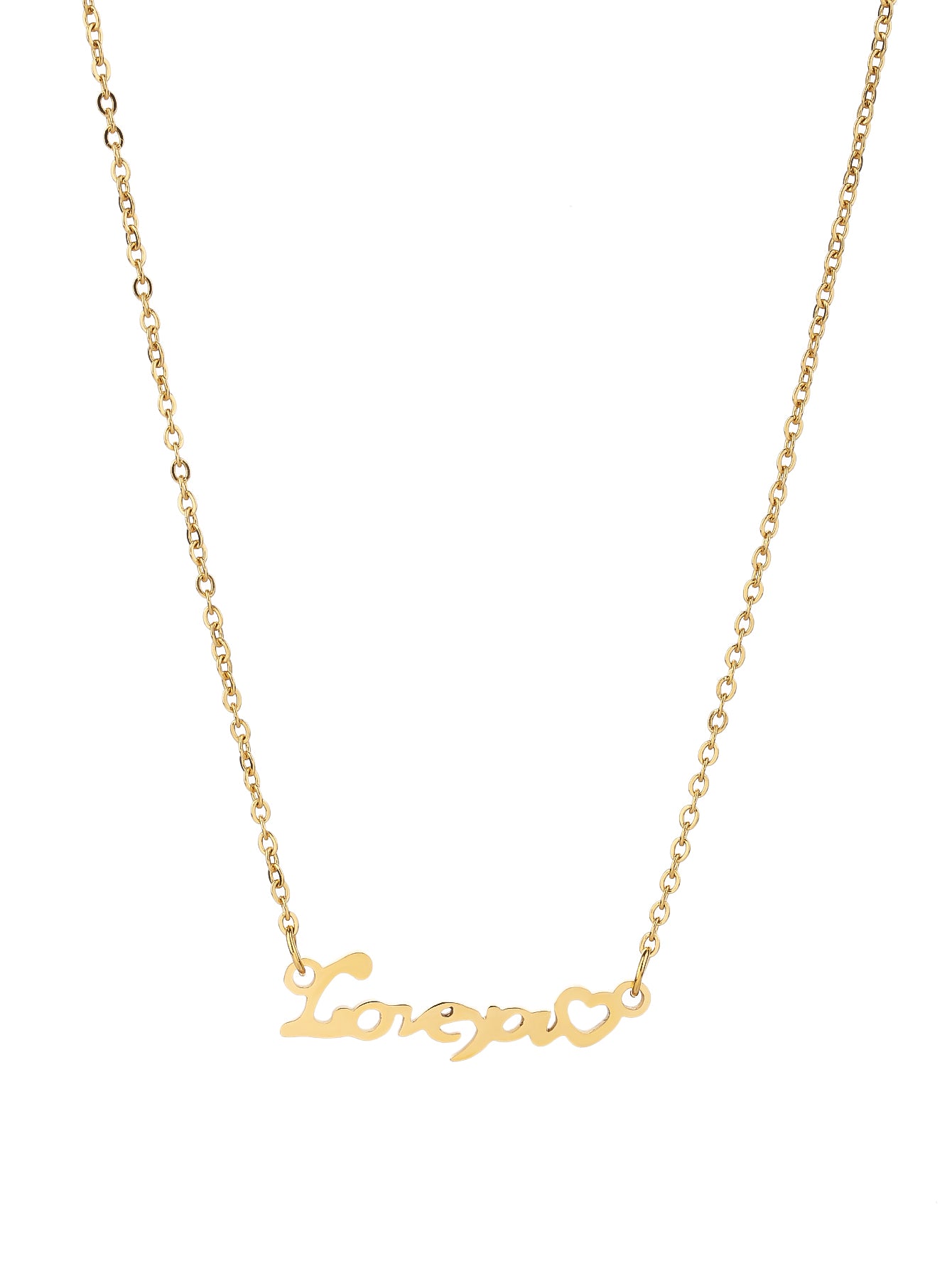 Fashion stainless steel 18k love you pendant necklace - YUZENG-jewelrystore.com