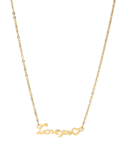 Fashion stainless steel 18k love you pendant necklace - YUZENG-jewelrystore.com
