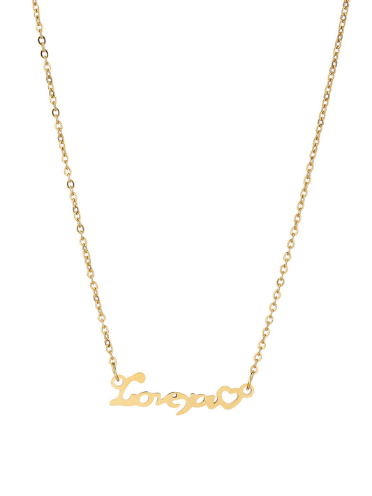 Fashion stainless steel 18k love you pendant necklace - YUZENG-jewelrystore.com