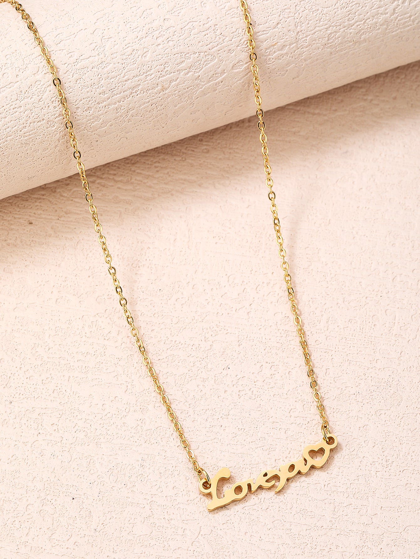 Fashion stainless steel 18k love you pendant necklace - YUZENG-jewelrystore.com