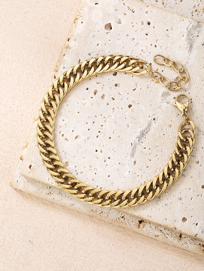 Fashion stainless steel basic daily matching Cuban bracelet - YUZENG-jewelrystore.com