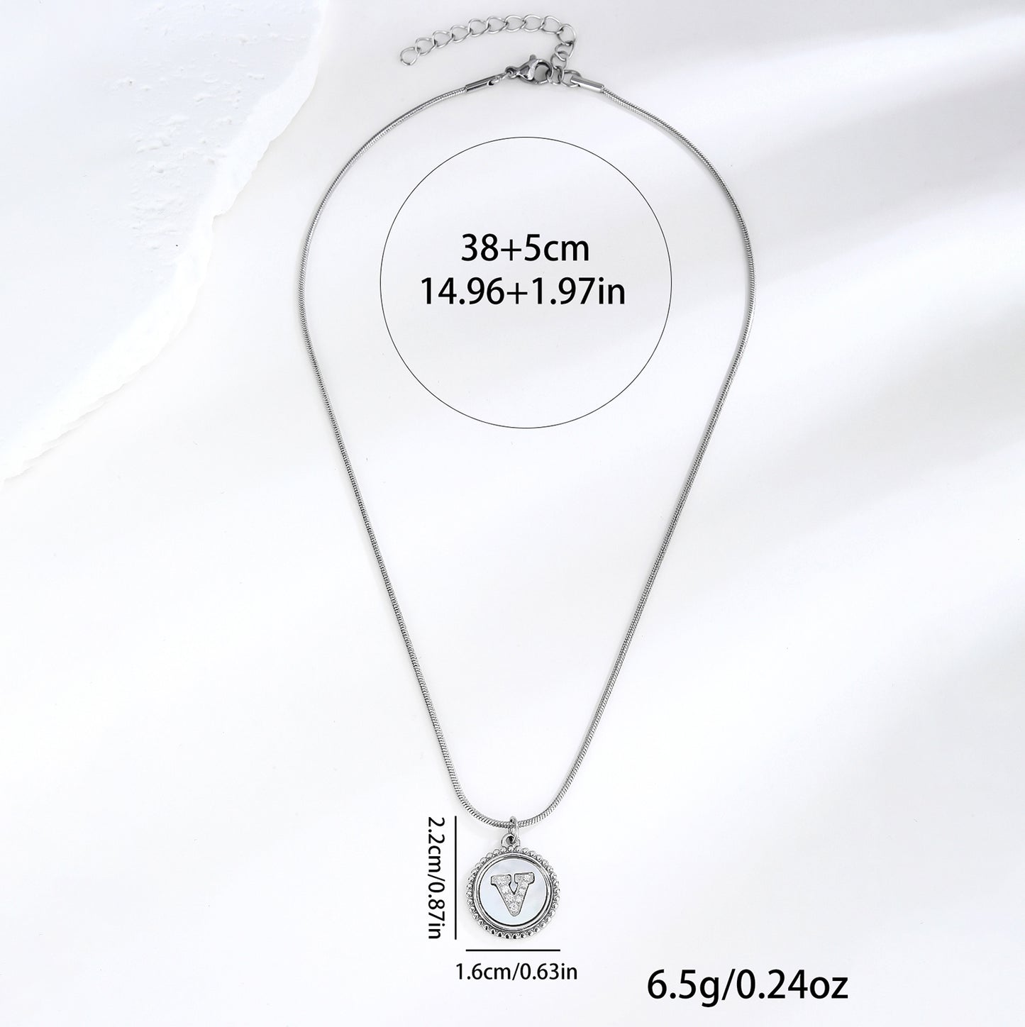 Personalized Gold Necklace for Women - Non-Tarnish Stainless Steel Initial Pendant Necklace Mother-of-Pearl and Zirconia Inlay - Custom Name Jewelry for Her - YUZENG-jewelrystore.com