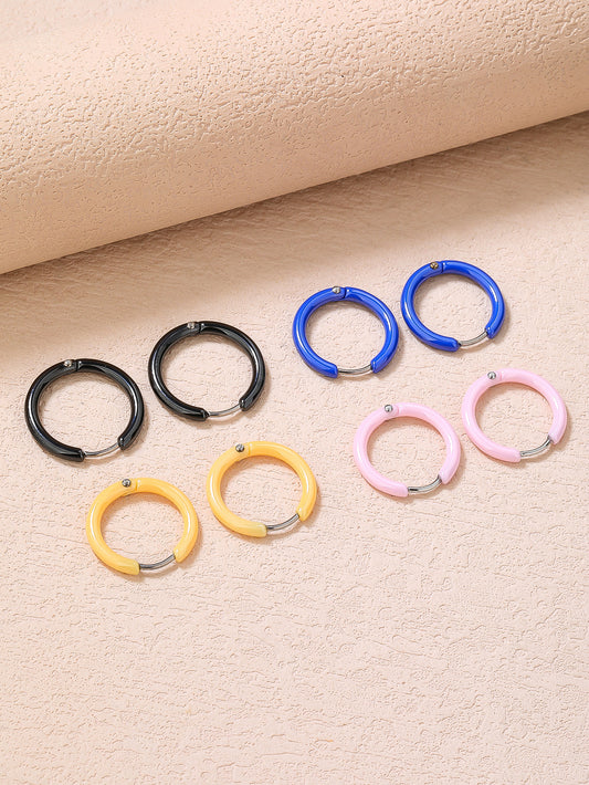 Stainless Steel Fashion Colorful Dopamine Earrings - YUZENG-jewelrystore.com