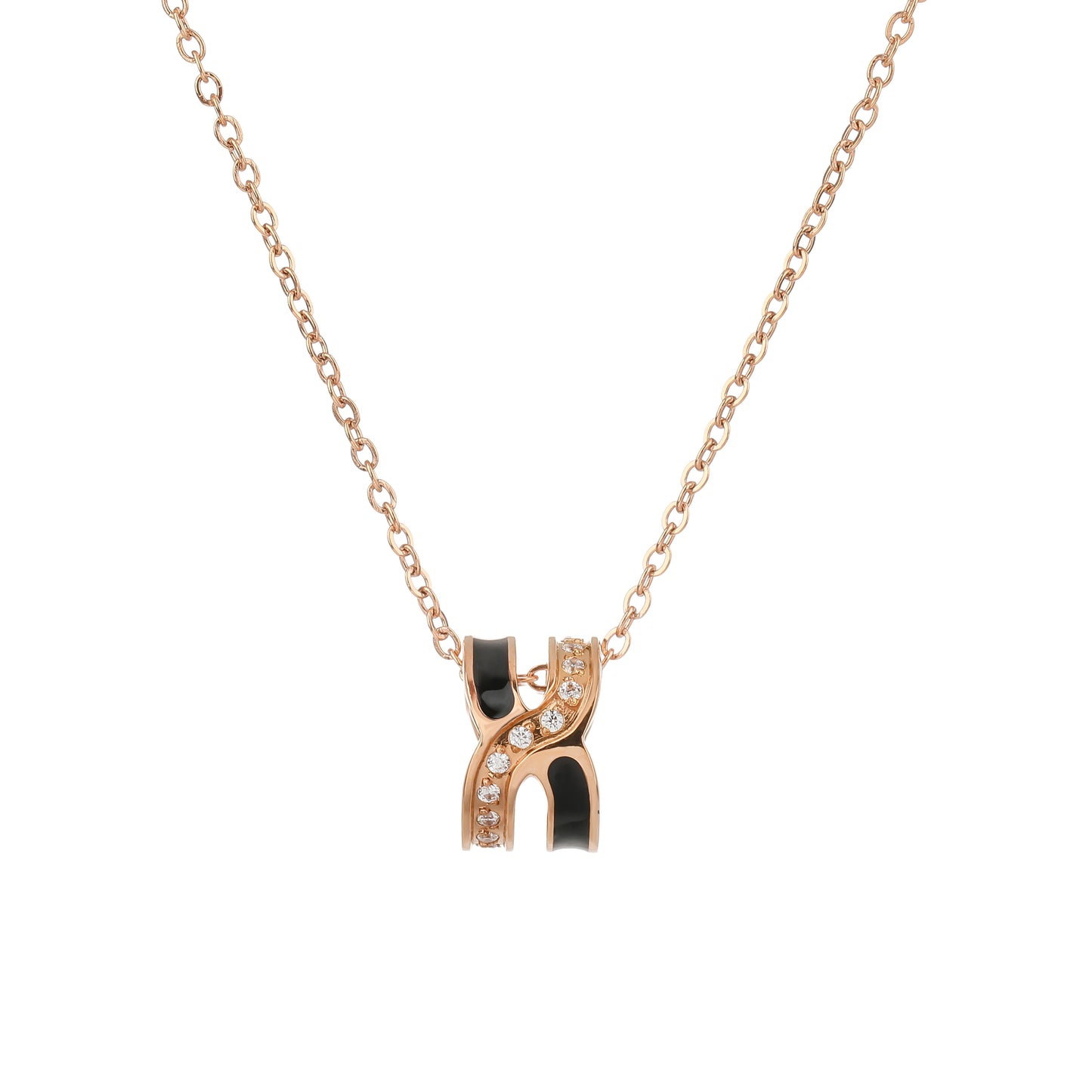 Sparkle in Style with Our Dazzling H Initial Circle Necklace - YUZENG-jewelrystore.com