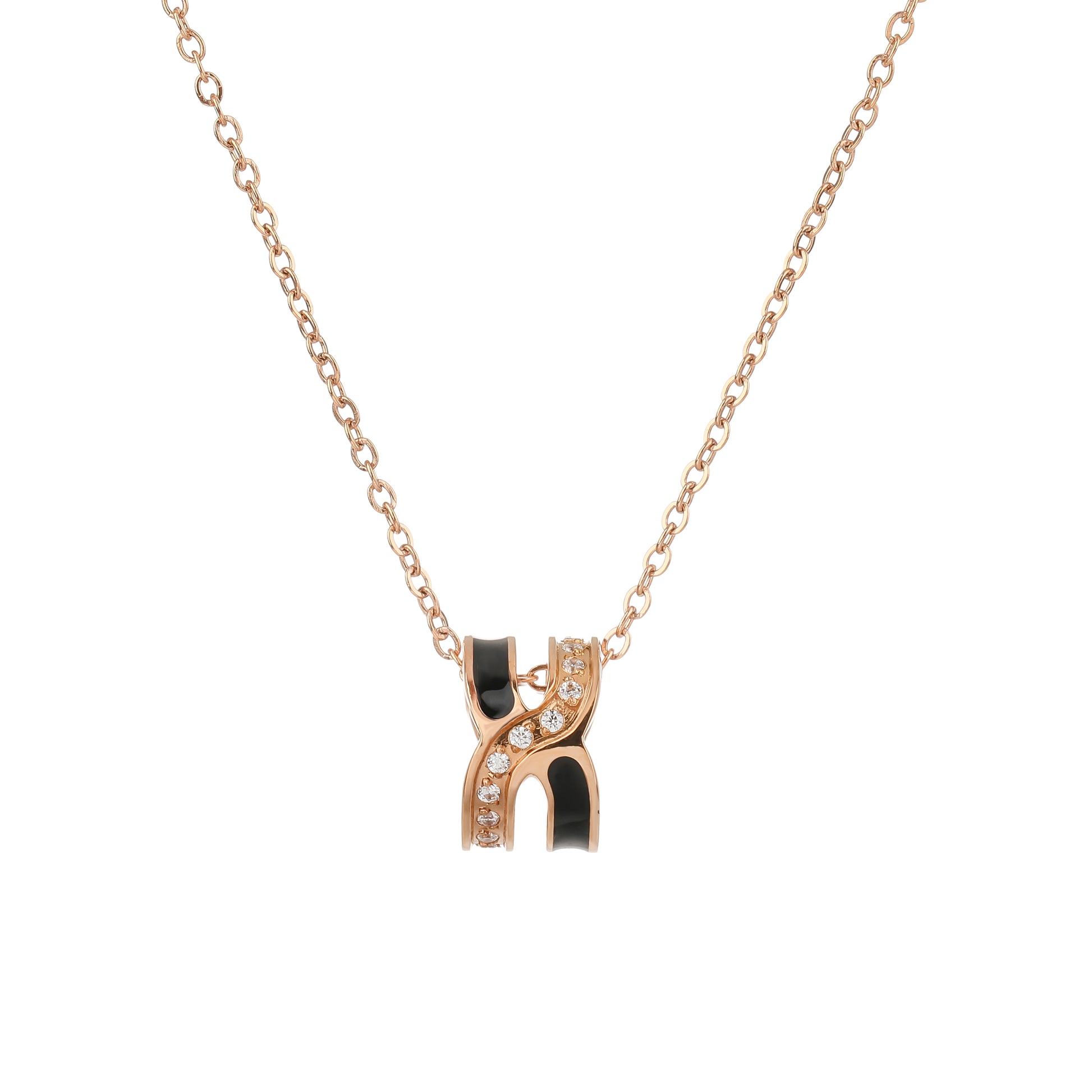 Sparkle in Style with Our Dazzling H Initial Circle Necklace - YUZENG-jewelrystore.com