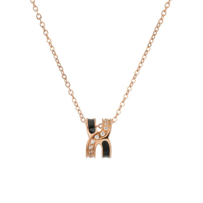 Sparkle in Style with Our Dazzling H Initial Circle Necklace - YUZENG-jewelrystore.com