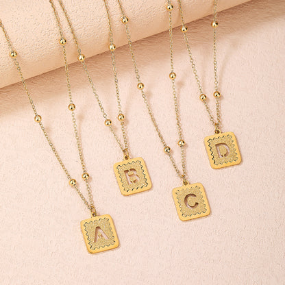 Stainless Steel Pendant Necklace for Women - Fashionable, Versatile, and Cute Letter Design with 18K Gold Plating - Perfect for Everyday Style! - YUZENG-jewelrystore.com