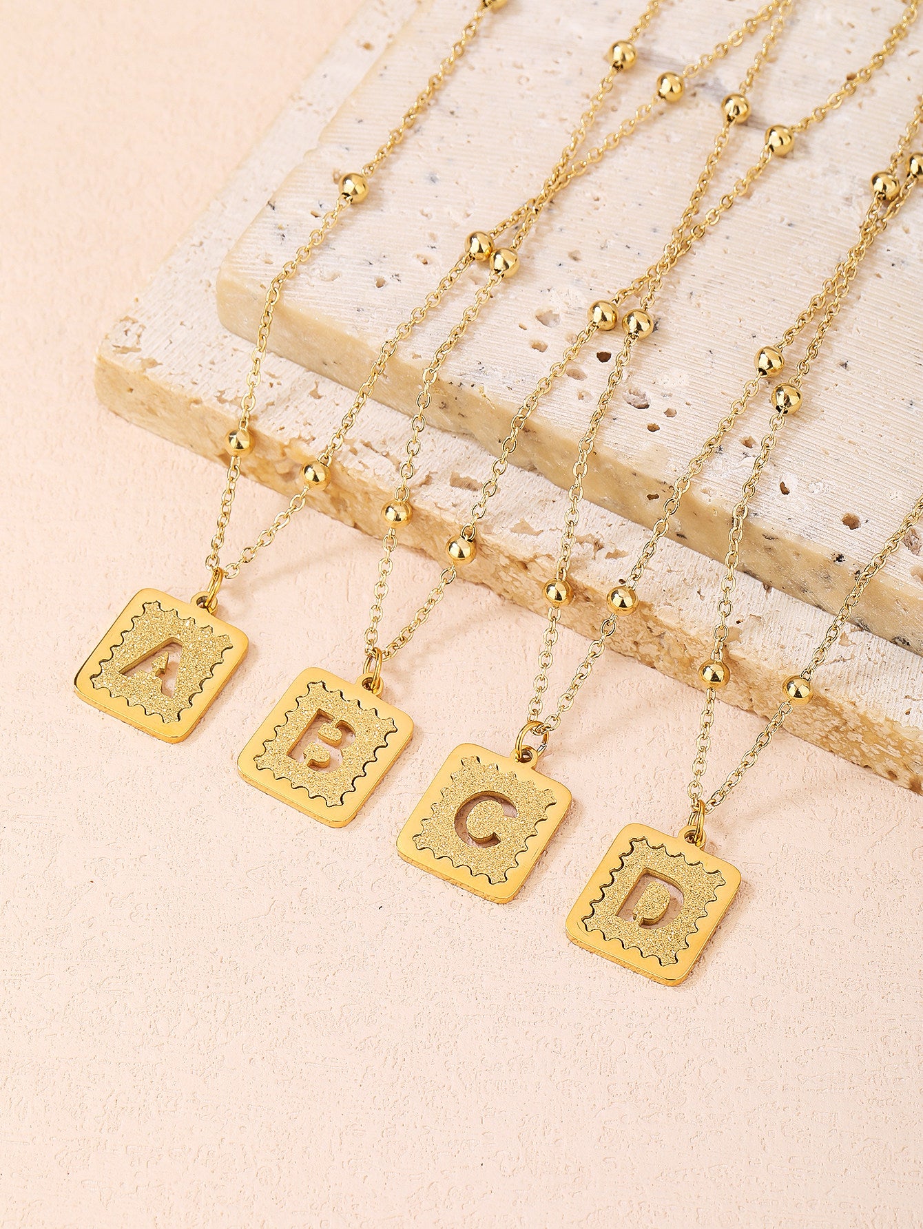 Stainless Steel Pendant Necklace for Women - Fashionable, Versatile, and Cute Letter Design with 18K Gold Plating - Perfect for Everyday Style! - YUZENG-jewelrystore.com