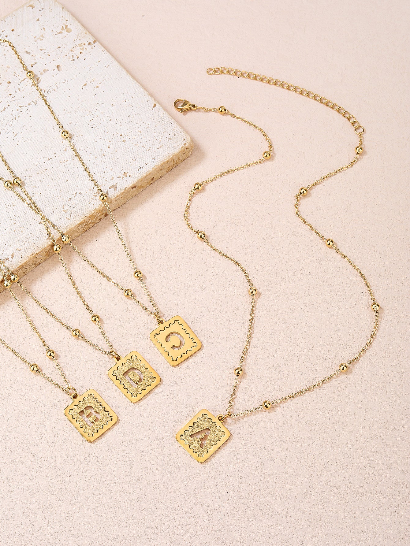 Stainless Steel Pendant Necklace for Women - Fashionable, Versatile, and Cute Letter Design with 18K Gold Plating - Perfect for Everyday Style! - YUZENG-jewelrystore.com